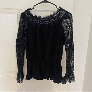 Kittenish off the shoulder lace top